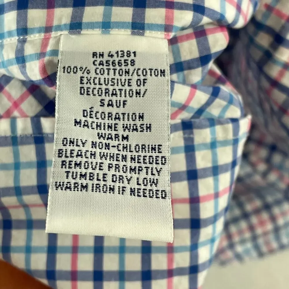 Ralph Lauren Vintage Short Sleeve Plaid Shirt SZ L